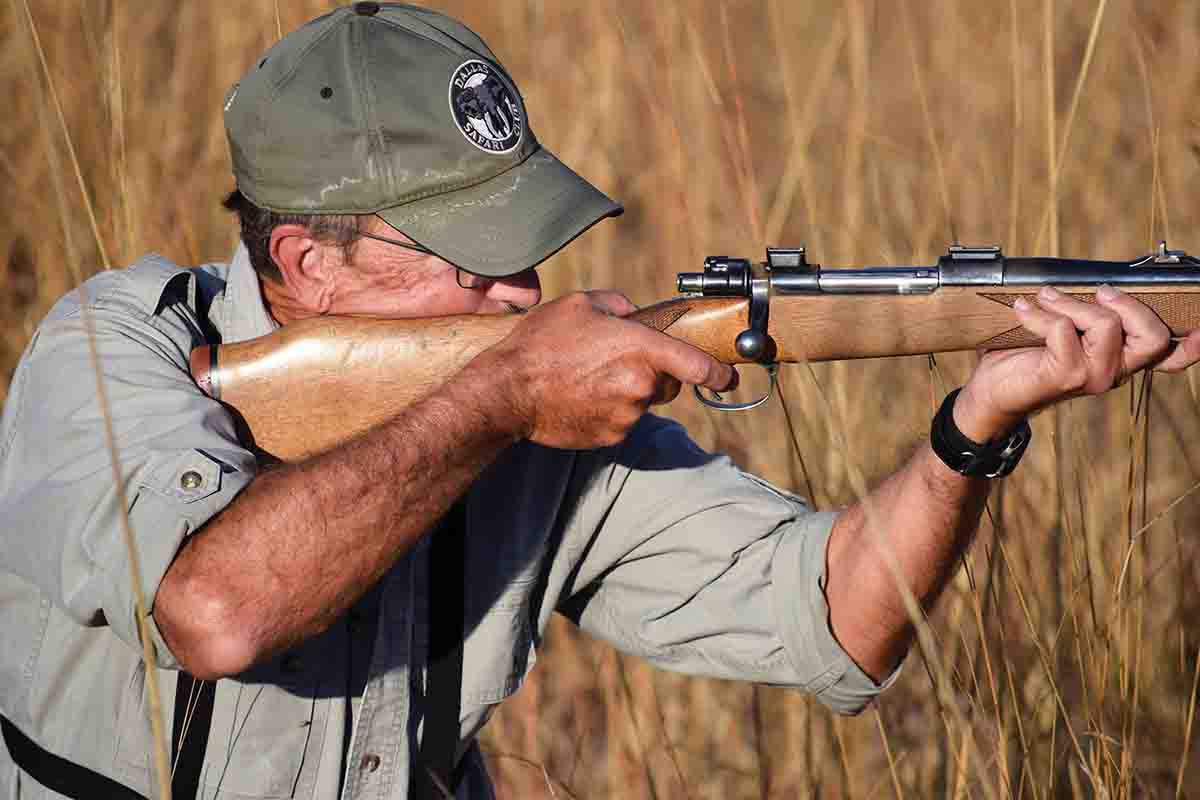 Popular in southern Africa, the 9.3x62mm is often seen in stout, affordable commercial Mausers like this.